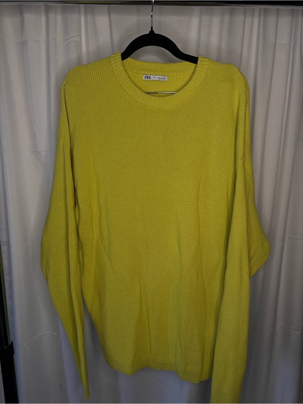 Zara Men green Crew Neck Sweatert